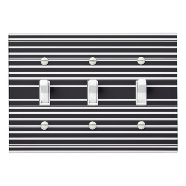 Cute black white stripes light switch cover (In Situ)