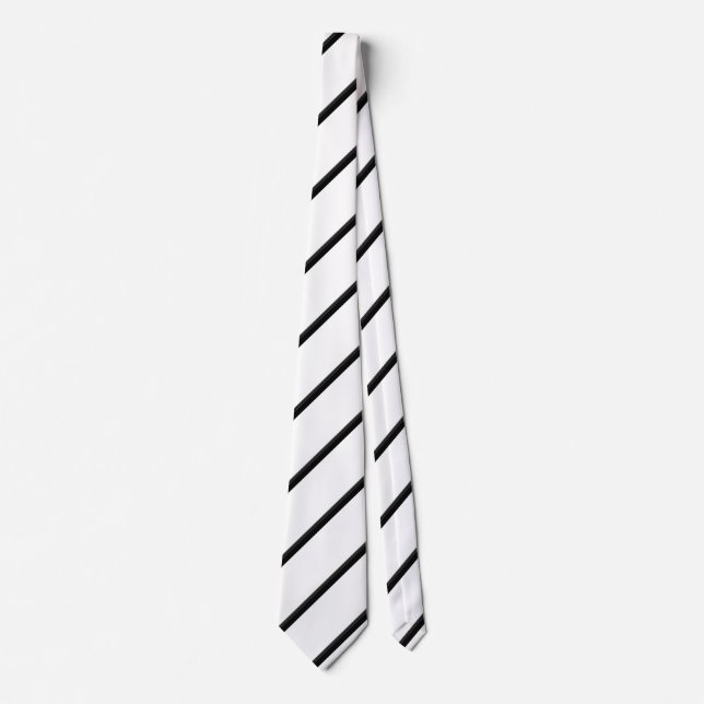 Cute black white stripes neck tie (Front)