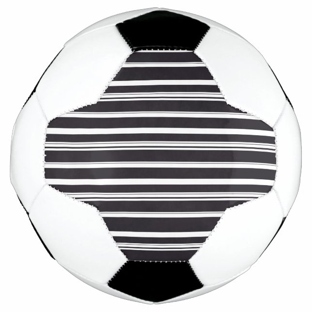 Cute black white stripes soccer ball (Front)