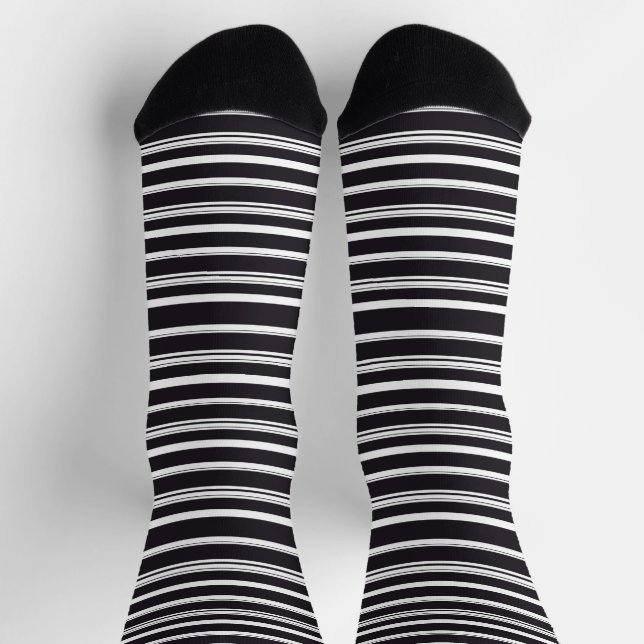 Cute black white stripes socks (Top)