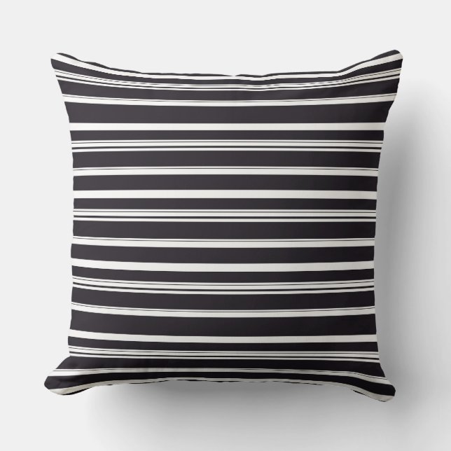 Cute black white stripes throw pillow (Front)