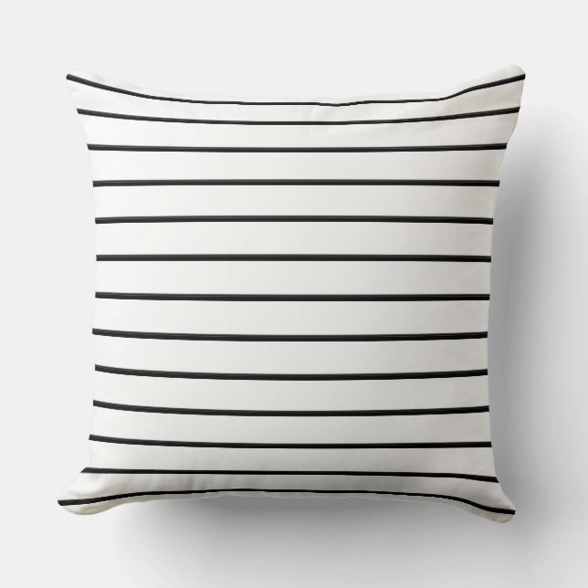 Cute black white stripes throw pillow (Front)