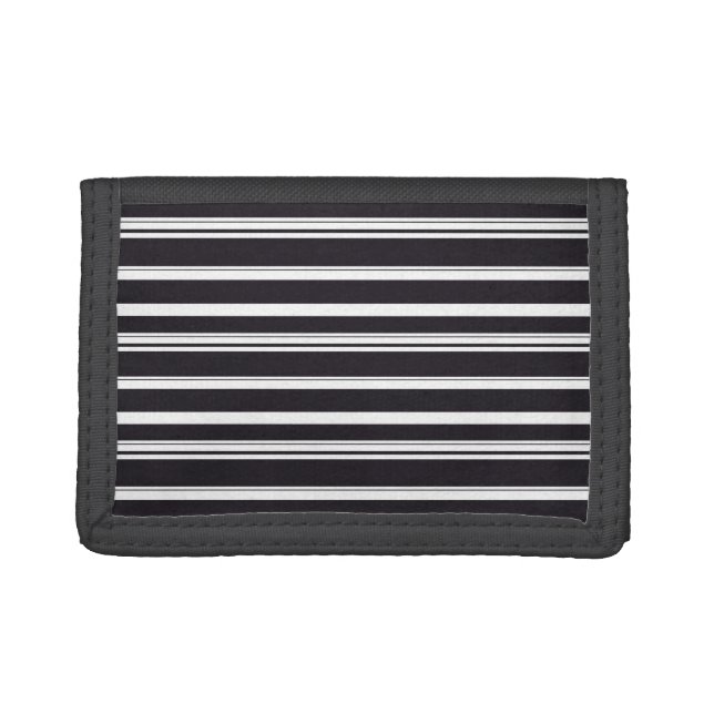 Cute black white stripes trifold wallet (Front)