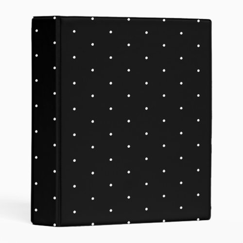 Cute black white tiny polka dot pattern elegant mini binder