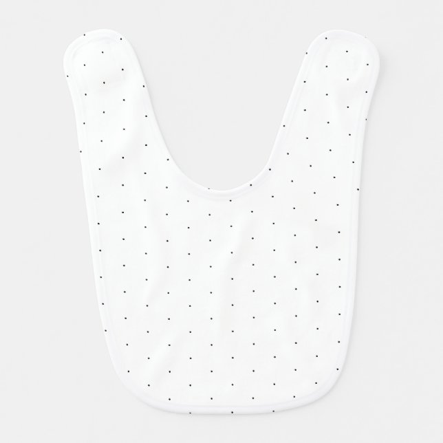 Cute Black white tiny polka dots elegant pattern Baby Bib (Front)