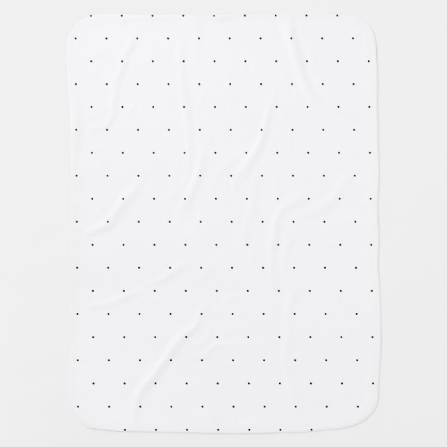 Cute Black white tiny polka dots elegant pattern Baby Blanket (Front)