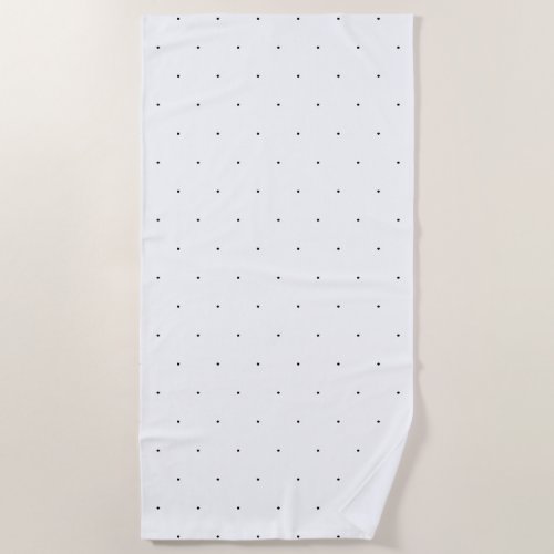 Cute Black white tiny polka dots elegant pattern Beach Towel