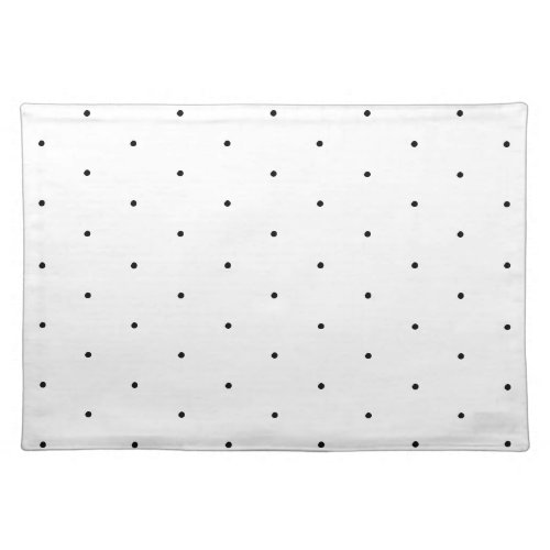 Cute black white tiny polka dots elegant pattern cloth placemat