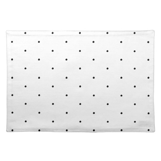 Cute black white tiny polka dots elegant pattern cloth placemat (Front)