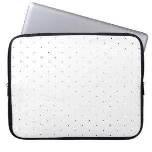 Cute Black white tiny polka dots elegant pattern Laptop Sleeve