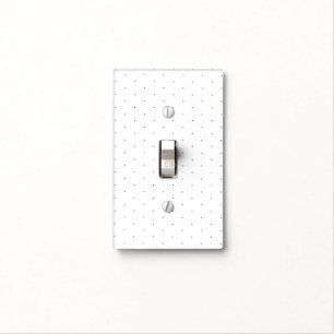 Cute Black white tiny polka dots elegant pattern Light Switch Cover