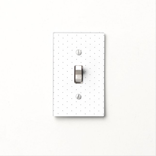Cute Black white tiny polka dots elegant pattern Light Switch Cover (In Situ)