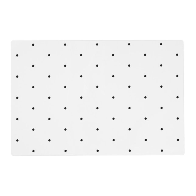 Cute Black white tiny polka dots elegant pattern Placemat (Front)