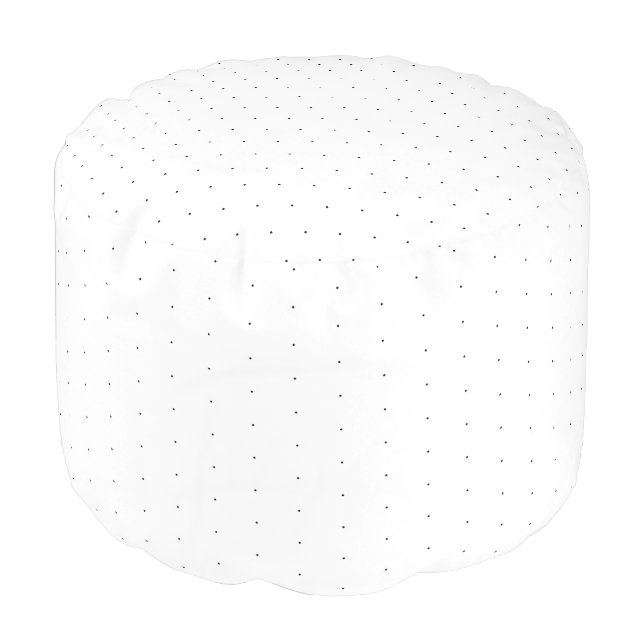 Cute Black white tiny polka dots elegant pattern Pouf (Angled Front)