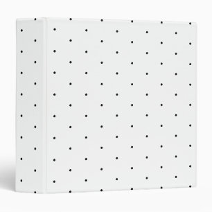 Cute Black white tiny polka dots pattern elegant 3 Ring Binder
