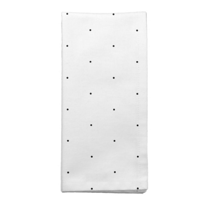 Cute black white tiny polka dots pattern elegant cloth napkin (Folded)