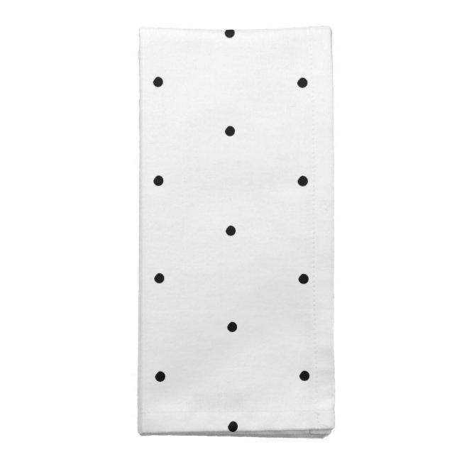 Cute black white tiny polka dots pattern elegant cloth napkin (Folded)
