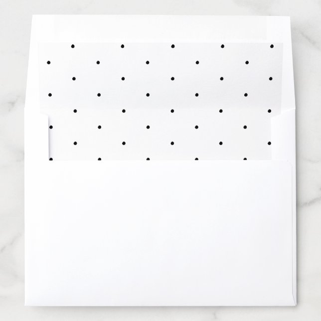 Cute Black white tiny polka dots pattern elegant Envelope Liner (In Envelope)