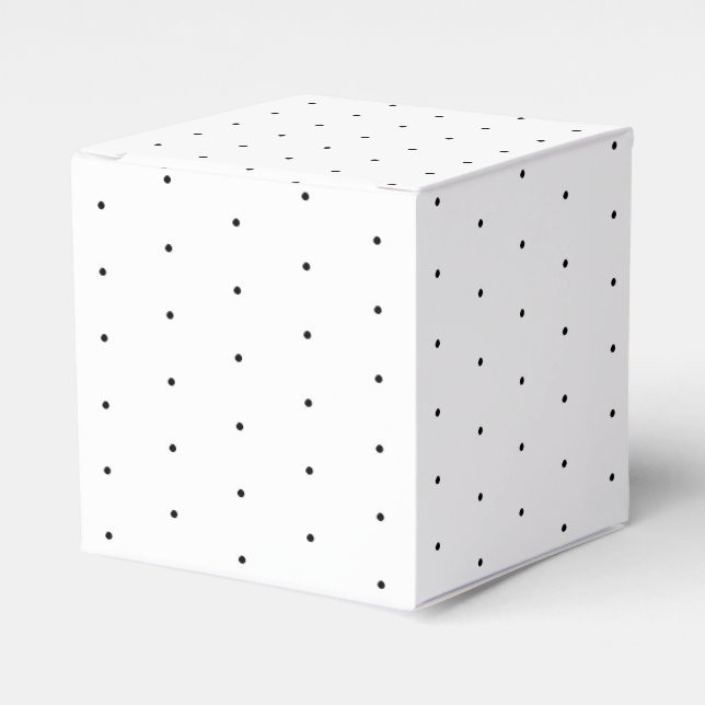 Cute Black white tiny polka dots pattern elegant Favor Boxes (Front Side)
