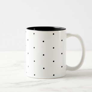 Cute Black white tiny polka dots pattern elegant Two-Tone Coffee Mug