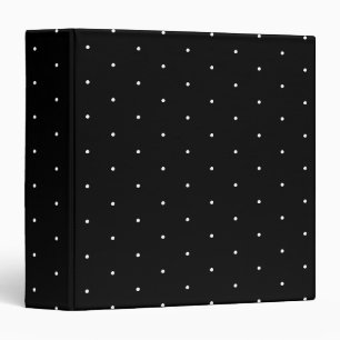 Cute Black white tiny polka dots pattern stylish 3 Ring Binder