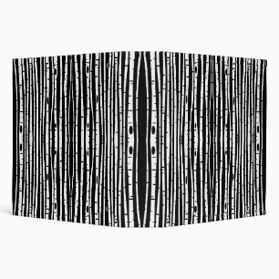 Cute black white tree pattern 3 ring binder