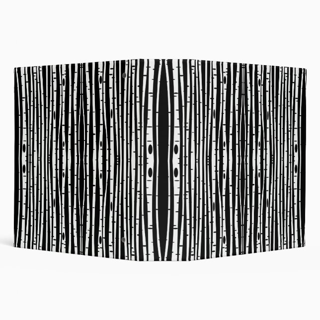 Cute black white tree pattern 3 ring binder (Background)