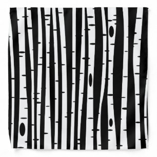 Cute black white tree pattern bandana
