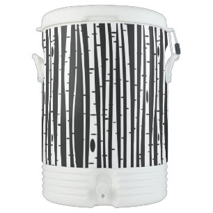 Cute black white tree pattern beverage cooler