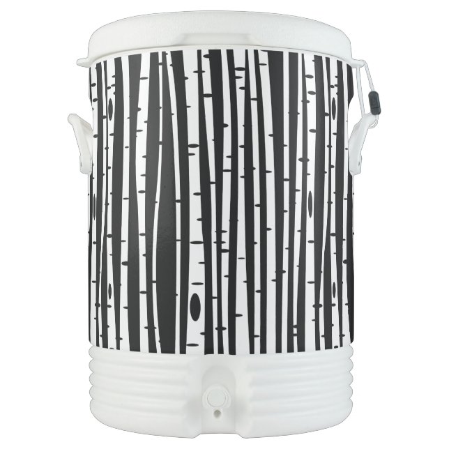 Cute black white tree pattern beverage cooler (Front)