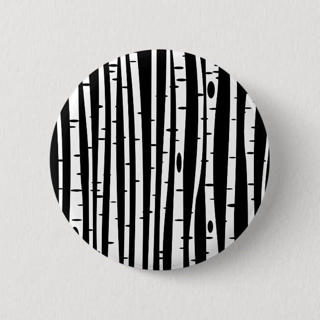 Cute black white tree pattern button (Front)