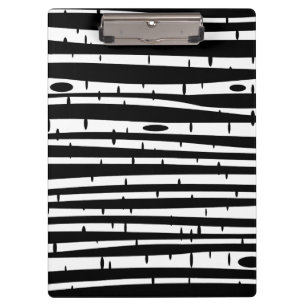 Cute black white tree pattern clipboard