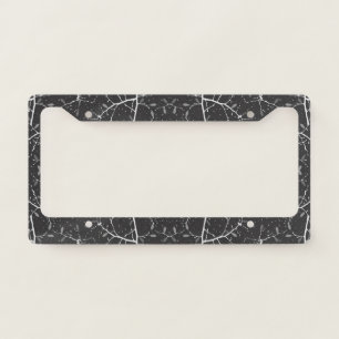 Cute black white tree pattern license plate frame