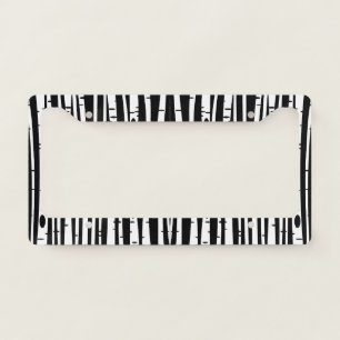 Cute black white tree pattern license plate frame