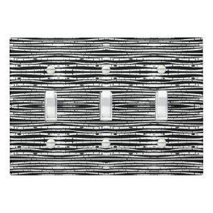 Cute black white tree pattern light switch cover