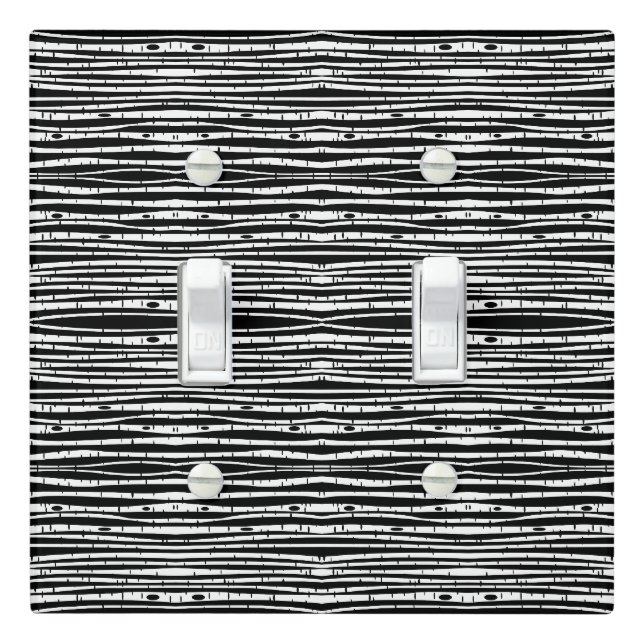 Cute black white tree pattern light switch cover (In Situ)