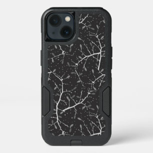 Cute black white tree pattern iPhone 13 case