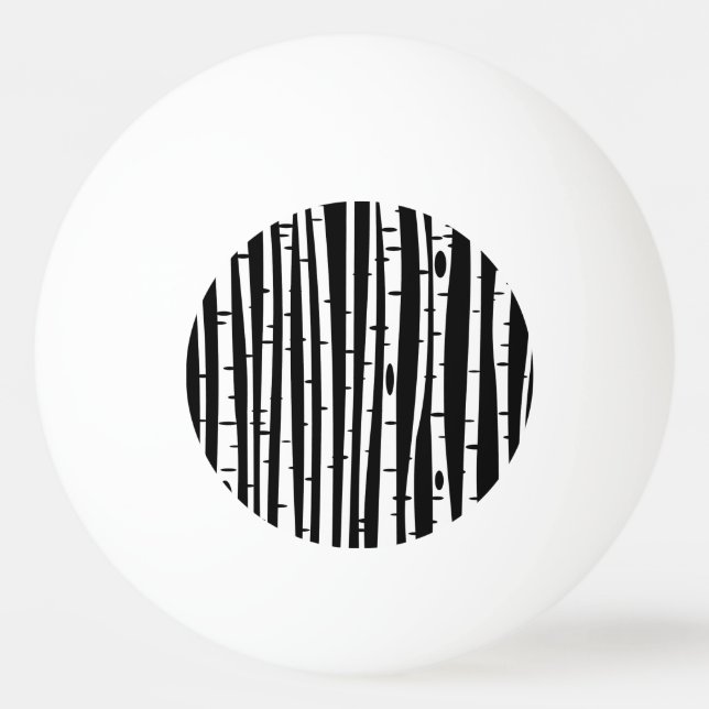 Cute black white tree pattern ping pong ball (Front)
