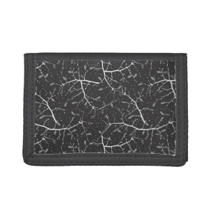 Cute black white tree pattern tri-fold wallet