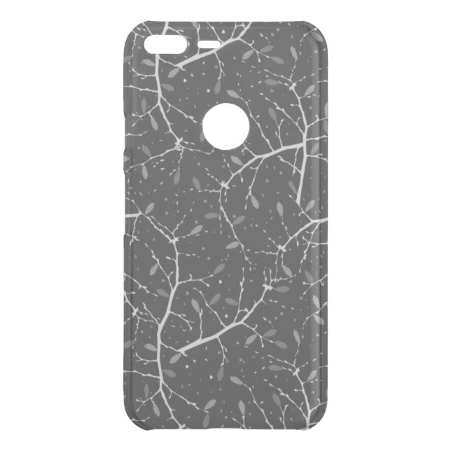 Cute black white tree pattern uncommon google pixel XL case (Back)