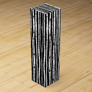 Cute black white tree pattern wine box