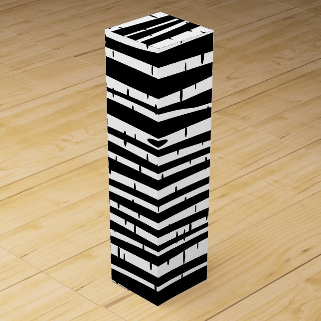 Cute black white tree pattern wine box (Front)