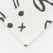 Cute black white watercolor hand drawn bunny fleece blanket (Corner)
