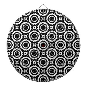 Cute black white zigzag circles design dart board