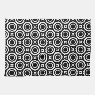 Cute black white zigzag circles design