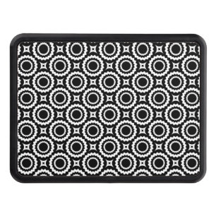 Cute black white zigzag circles pattern hitch cover