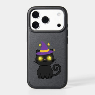 Cute Black Witch Cat Halloween Phone Case - Glowin