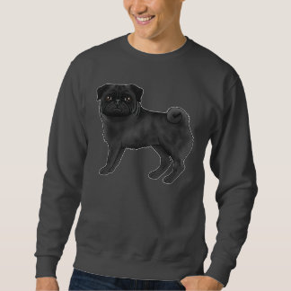 Cute Black Wrinkly Face Pug Mops Dog Breed Design Sweatshirt