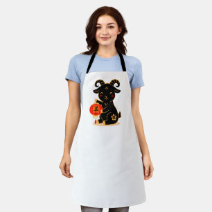Cute Black Year of the Goat 2027 Apron
