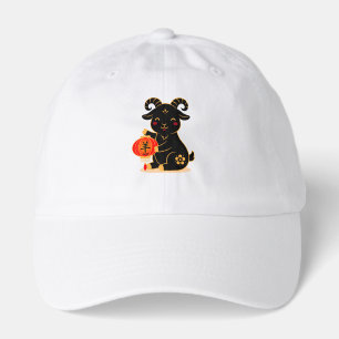 Cute Black Year of the Goat 2027 Hat